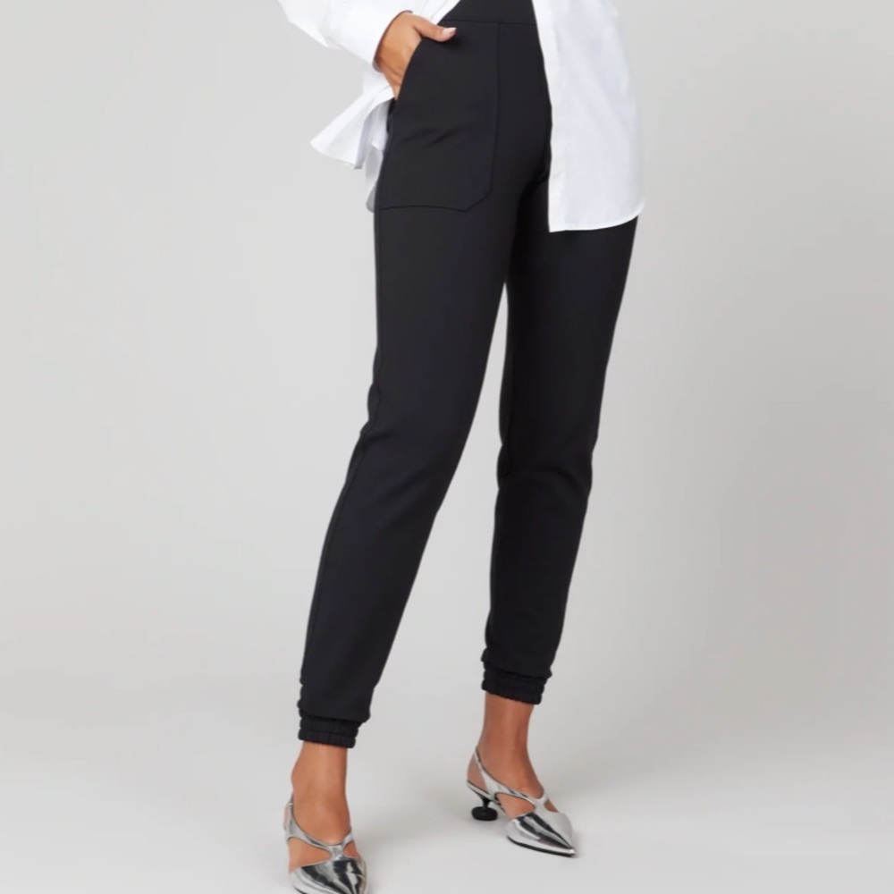 Spanx Luxe Satin The Perfect Pants Black  jogger XL